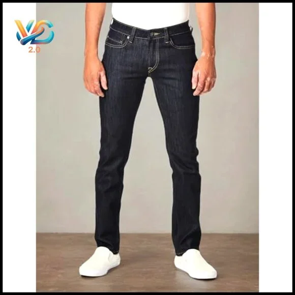 Straight Leg Jeans Slim Fit Stretch Denim Casual Classic Designer Men's